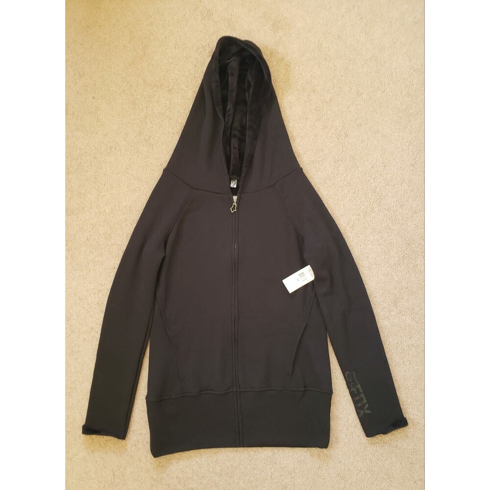 Fox Racing Nwt Women's Sherpa Fleece Lined Full Zip Sweatshirt Hoodie Black Larg
